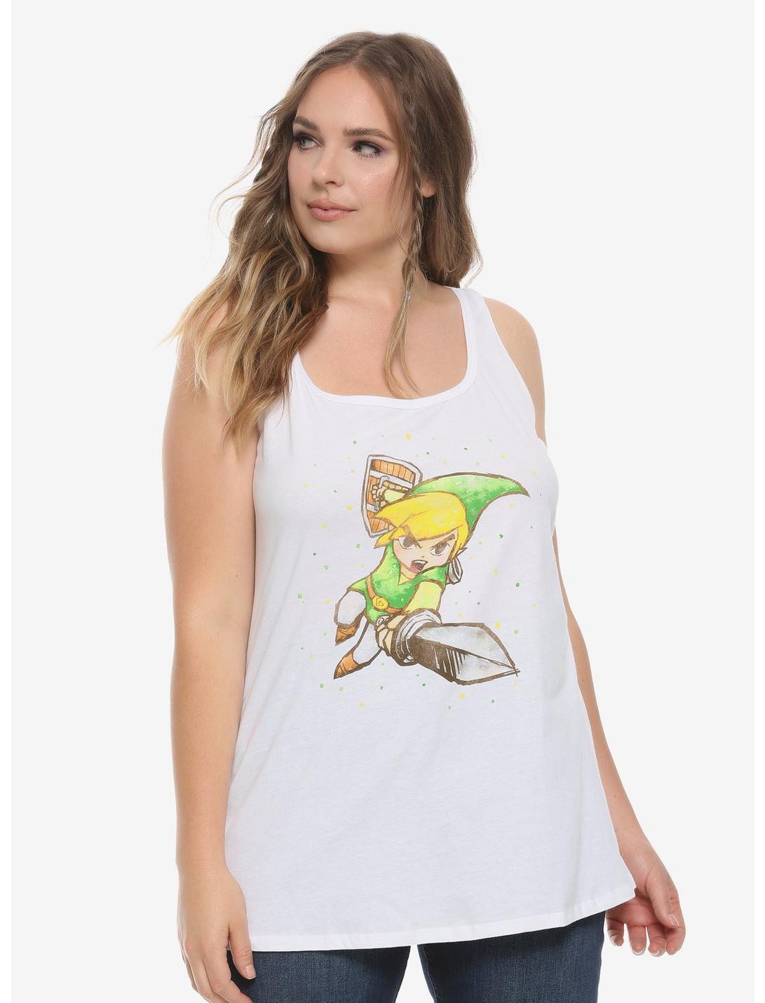 The Legend Of Zelda Watercolor Link Girls Tank Top Plus Size, MULTI, hi-res