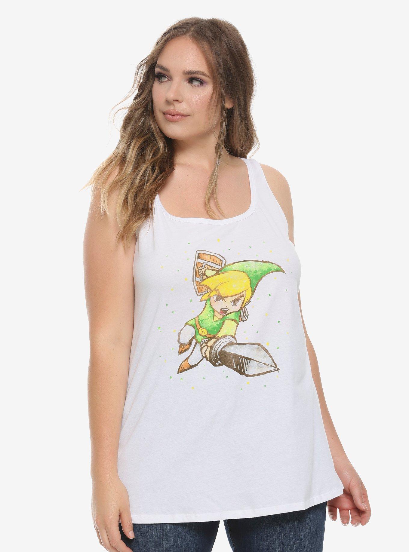 The Legend Of Zelda Watercolor Link Girls Tank Top Plus Size, MULTI, hi-res