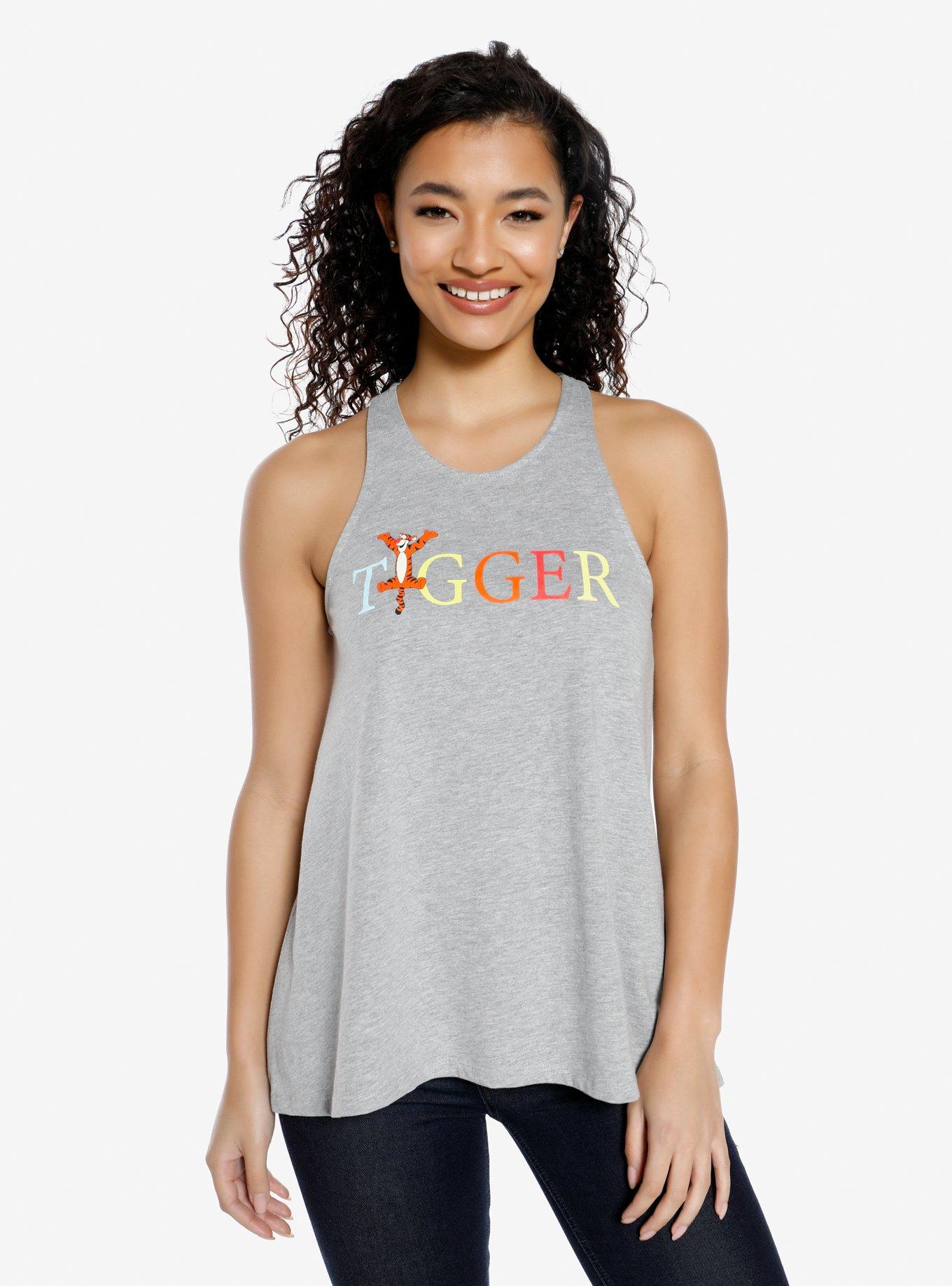 Winnie the Pooh Tigger Logo Womens Tank Top, NAVY, hi-res