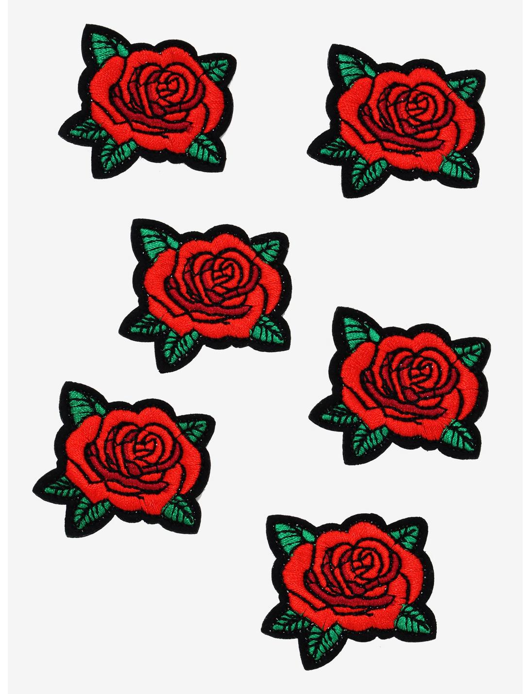 Mini Rose Patch Hair Clip Set - BoxLunch Exclusive, , hi-res