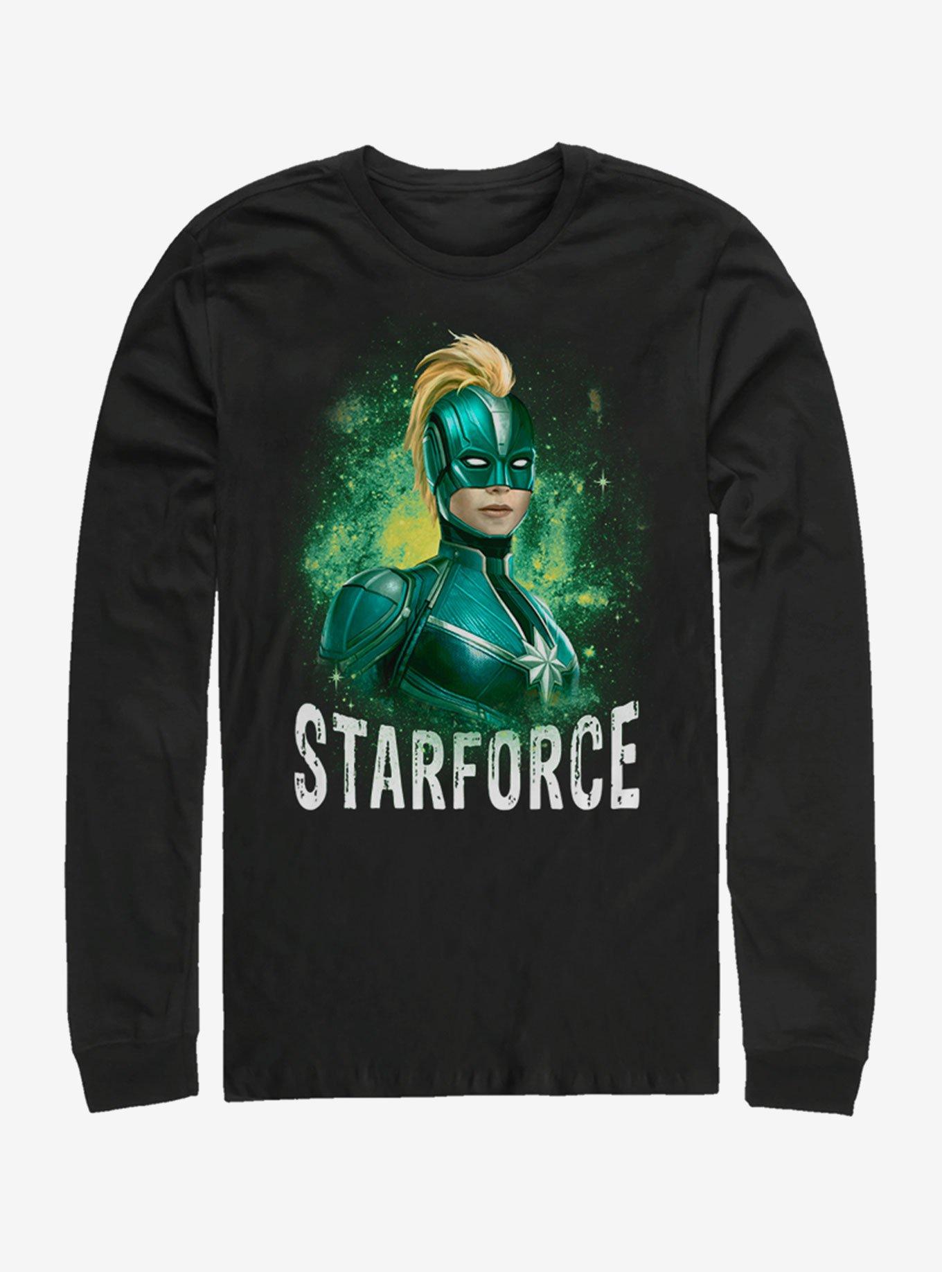 Marvel Captain Marvel STARFORCE Long-Sleeve T-Shirt, BLACK, hi-res