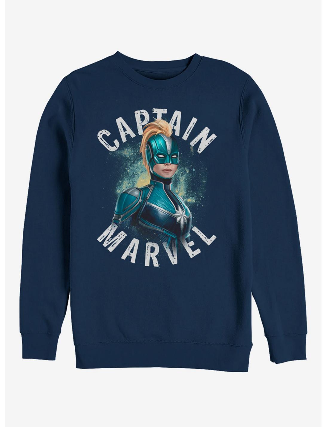 Marvel Captain Marvel Blue Sweatshirt, NAVY, hi-res