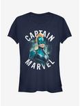 Marvel Captain Marvel Blue Girls T-Shirt, NAVY, hi-res