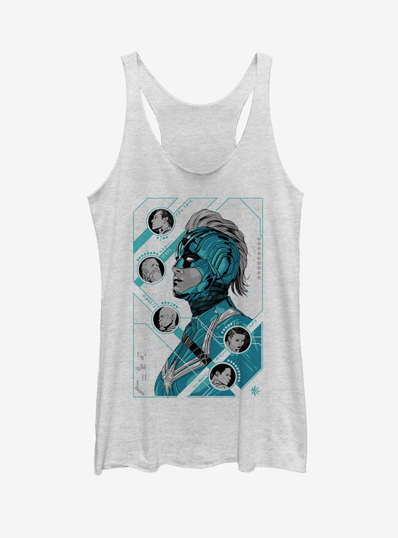 Marvel Captain Marvel Kree Girls Tank, WHITE HTR, hi-res