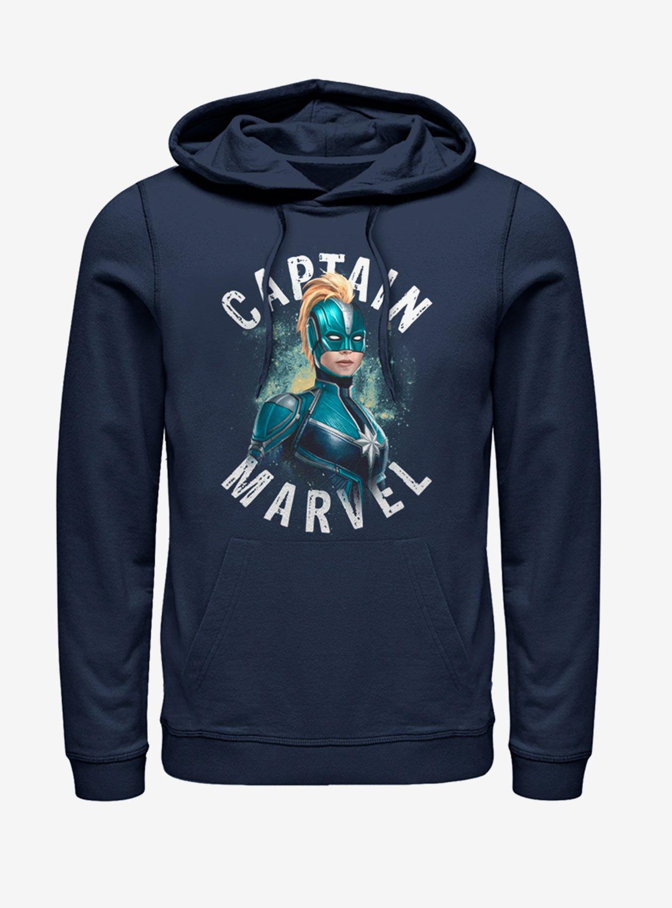 Marvel Captain Marvel Blue Hoodie, NAVY, hi-res