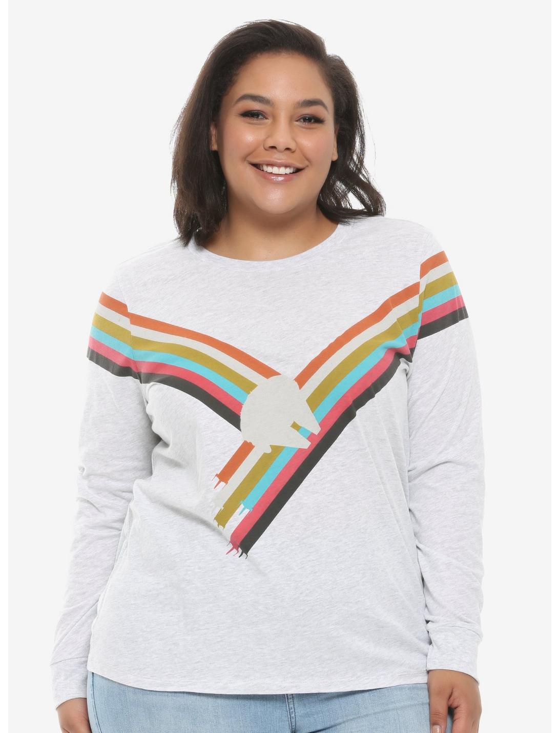 Her Universe Star Wars Millennium Falcon Striped Long-Sleeve T-Shirt Plus Size, MULTI, hi-res