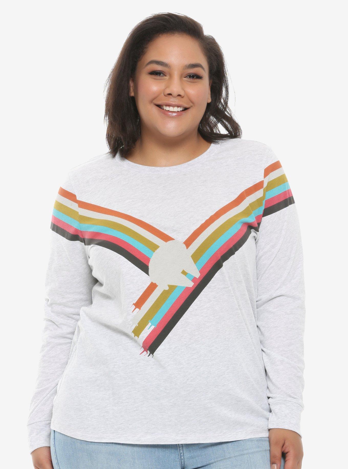 Her Universe Star Wars Millennium Falcon Striped Long-Sleeve T-Shirt Plus Size, MULTI, hi-res