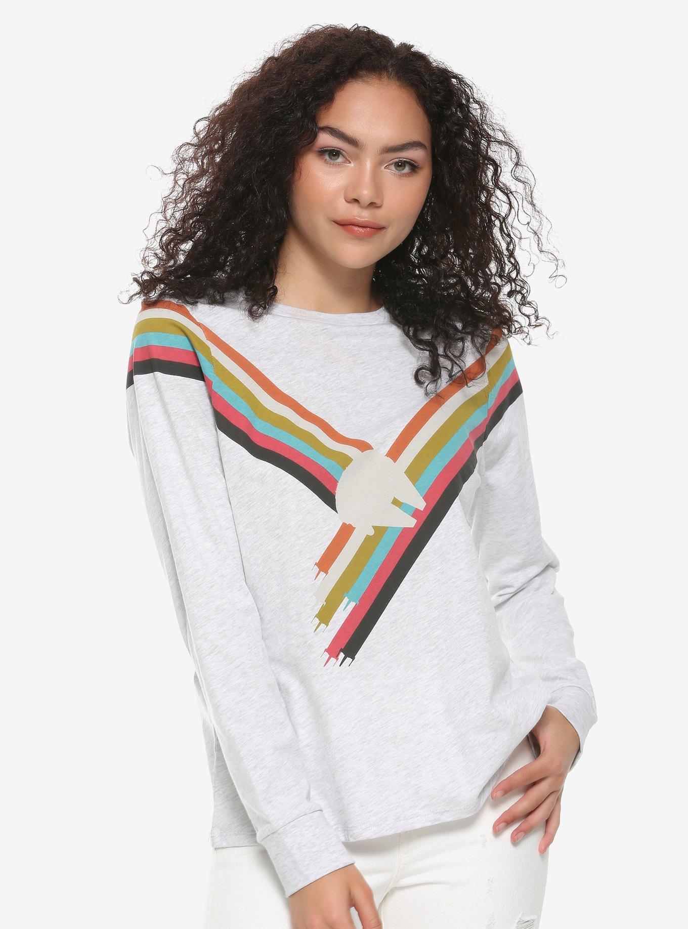 Her Universe Star Wars Millennium Falcon Striped Long-Sleeve T-Shirt, MULTI, hi-res