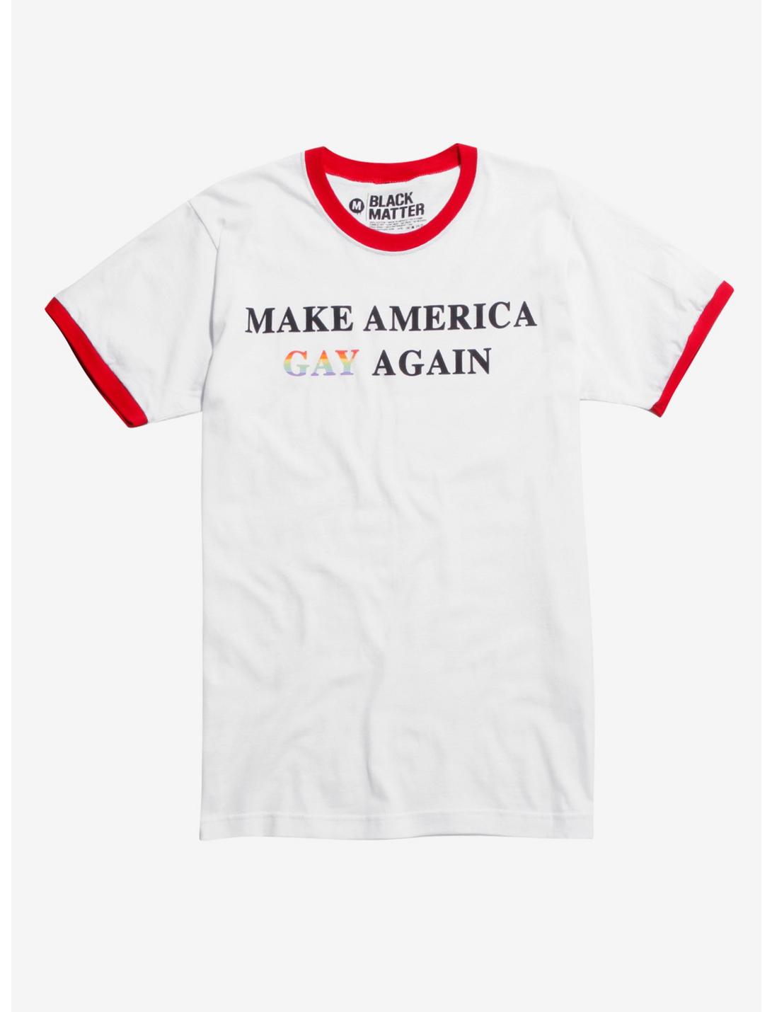 Make America Gay Again Ringer T-Shirt Hot Topic Exclusive, BLACK, hi-res