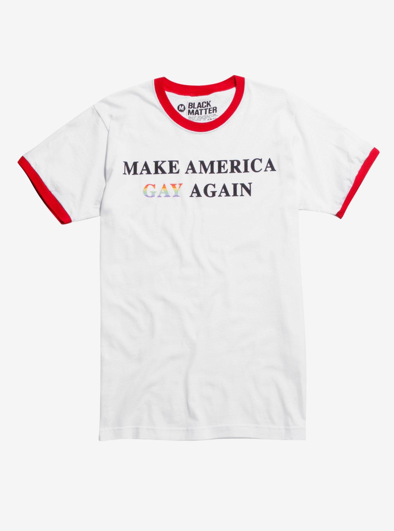 Make America Gay Again Ringer T-Shirt Hot Topic Exclusive, BLACK, hi-res