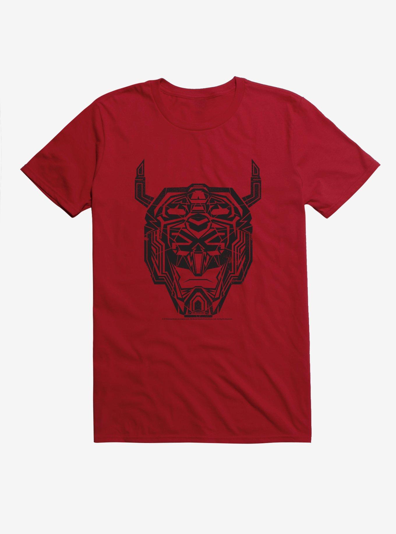 Voltron Mask Line Art T-Shirt, RED, hi-res