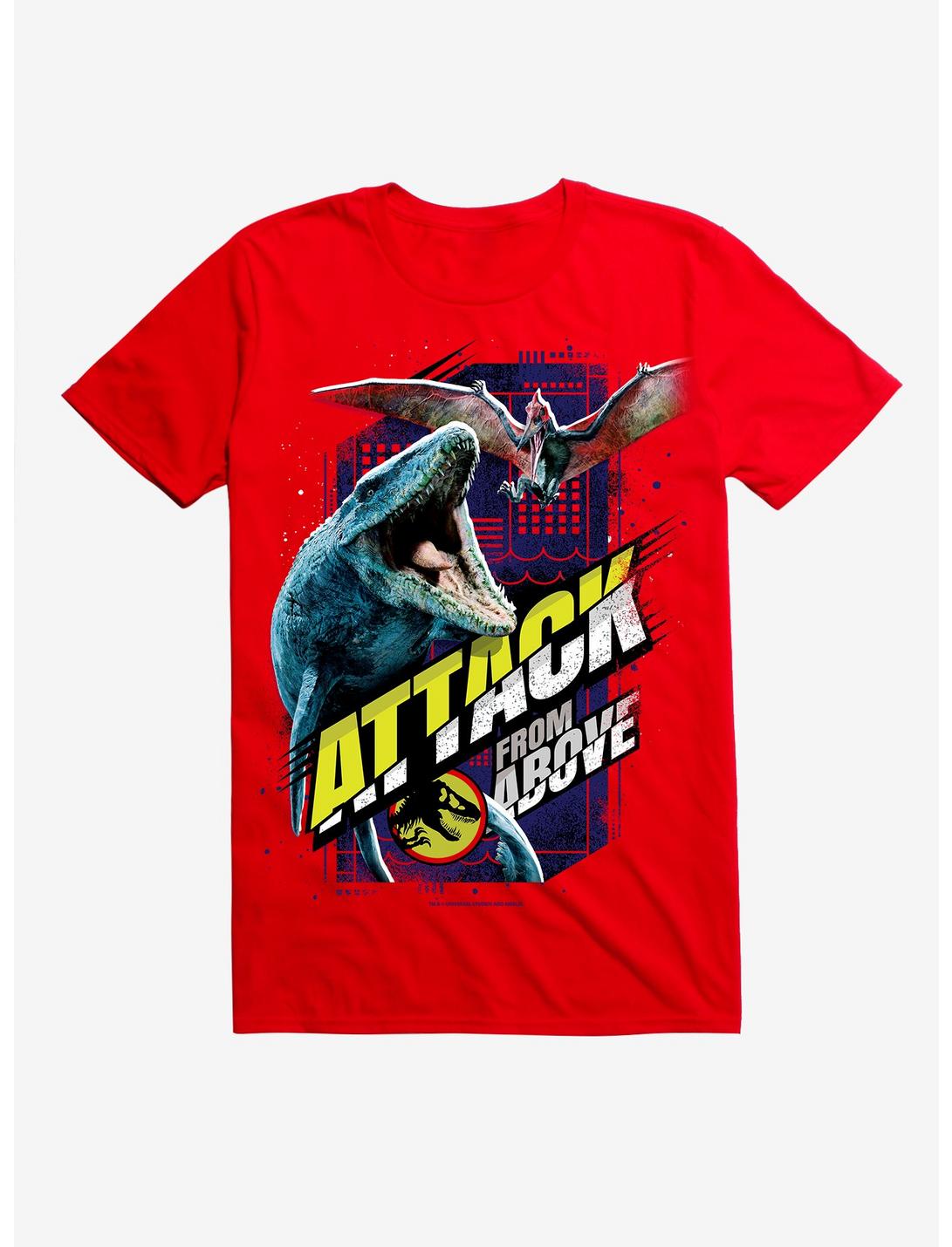 Jurassic World Attack From Above T-Shirt, RED, hi-res