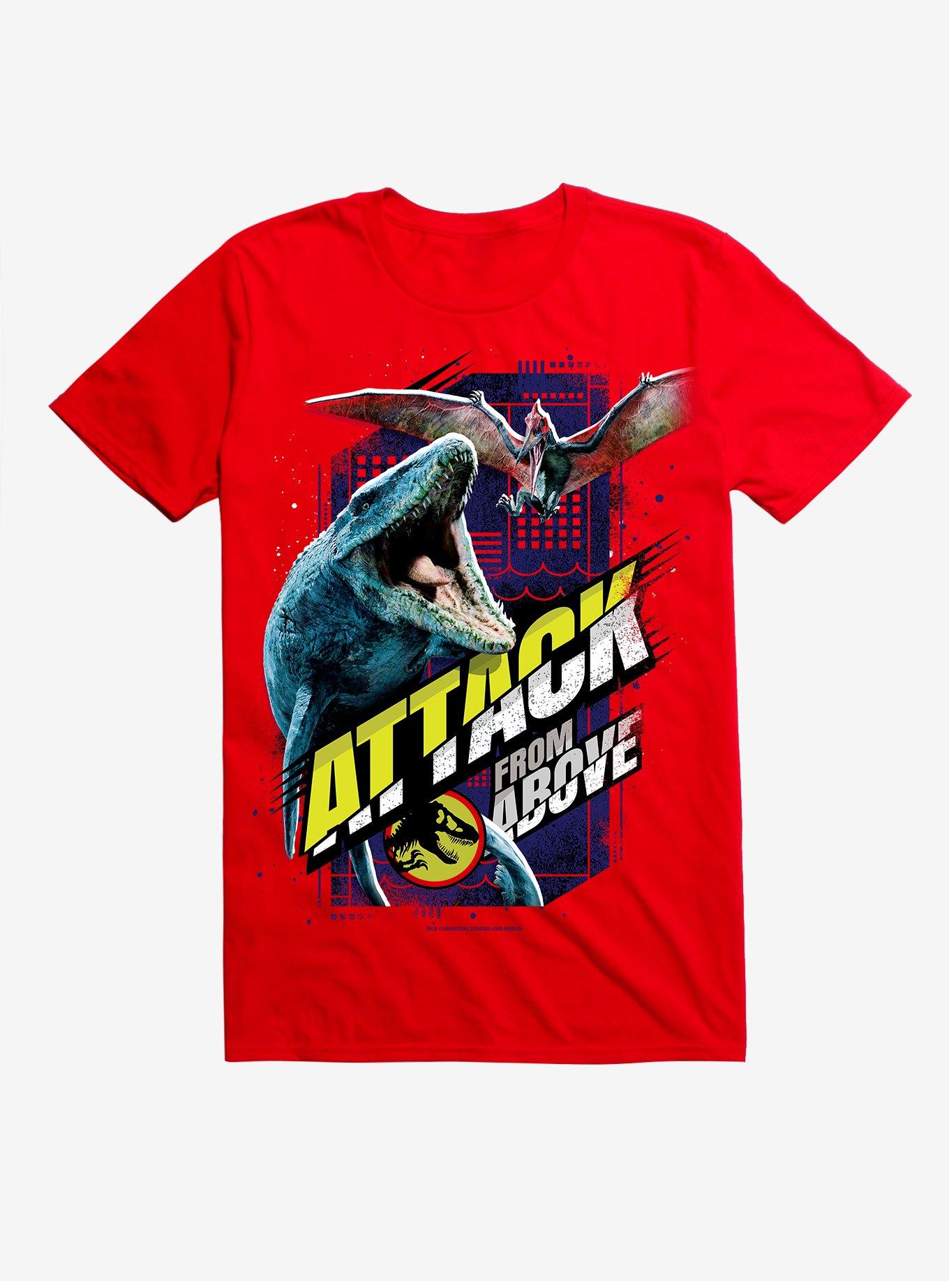 Jurassic World Attack From Above T-Shirt, RED, hi-res