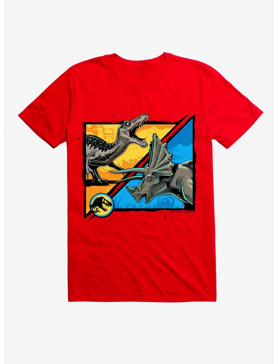 Jurassic World Battle Print T-Shirt, RED, hi-res