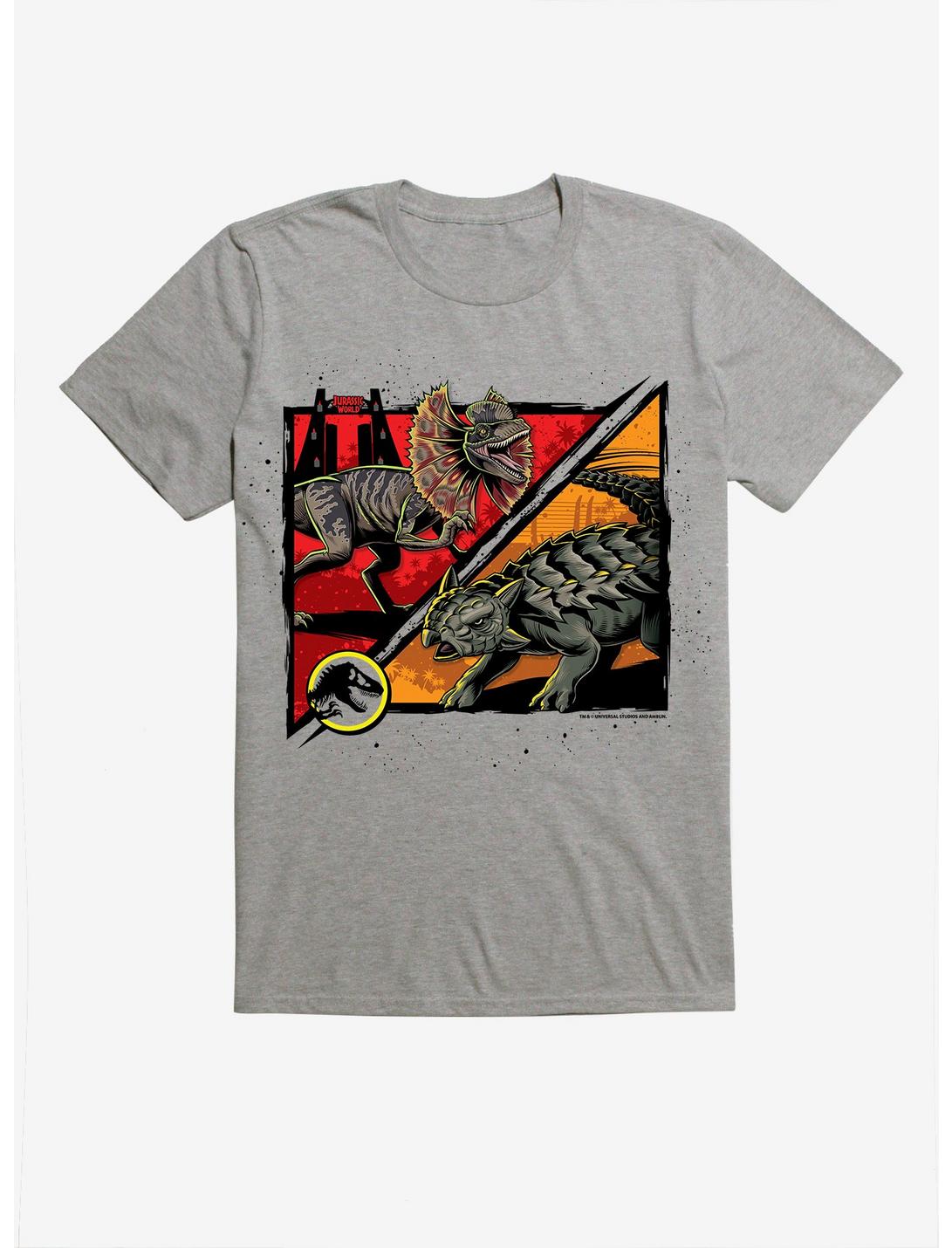 Jurassic World Dino Battle Square T-Shirt, HEATHER GREY, hi-res