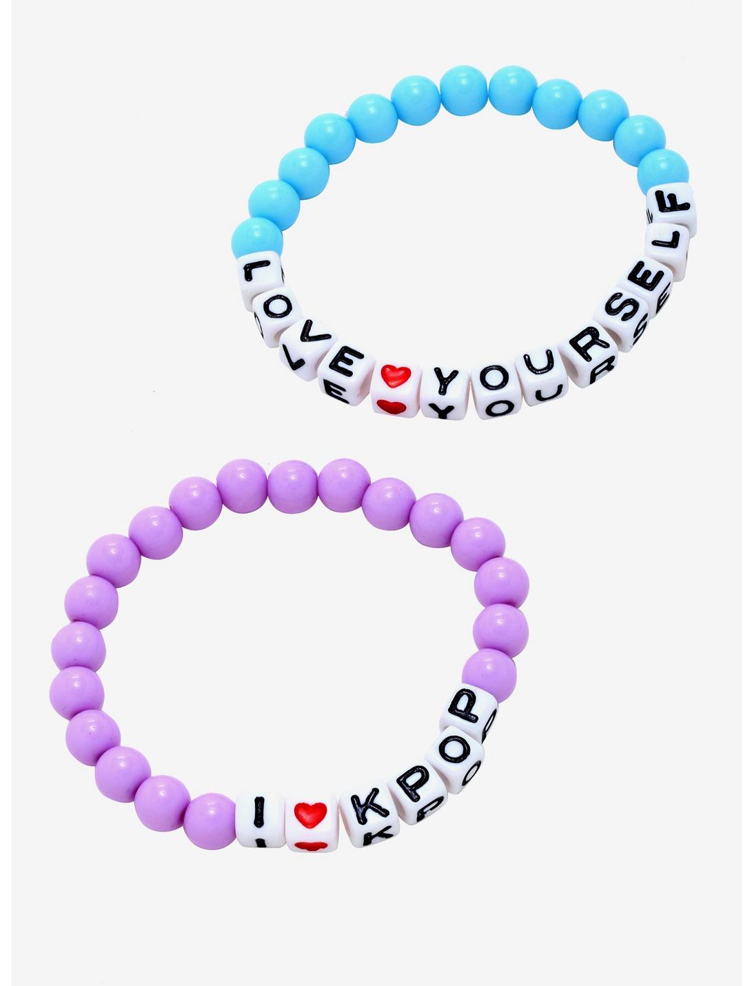I Love K-Pop Beaded Bracelet Set, , hi-res