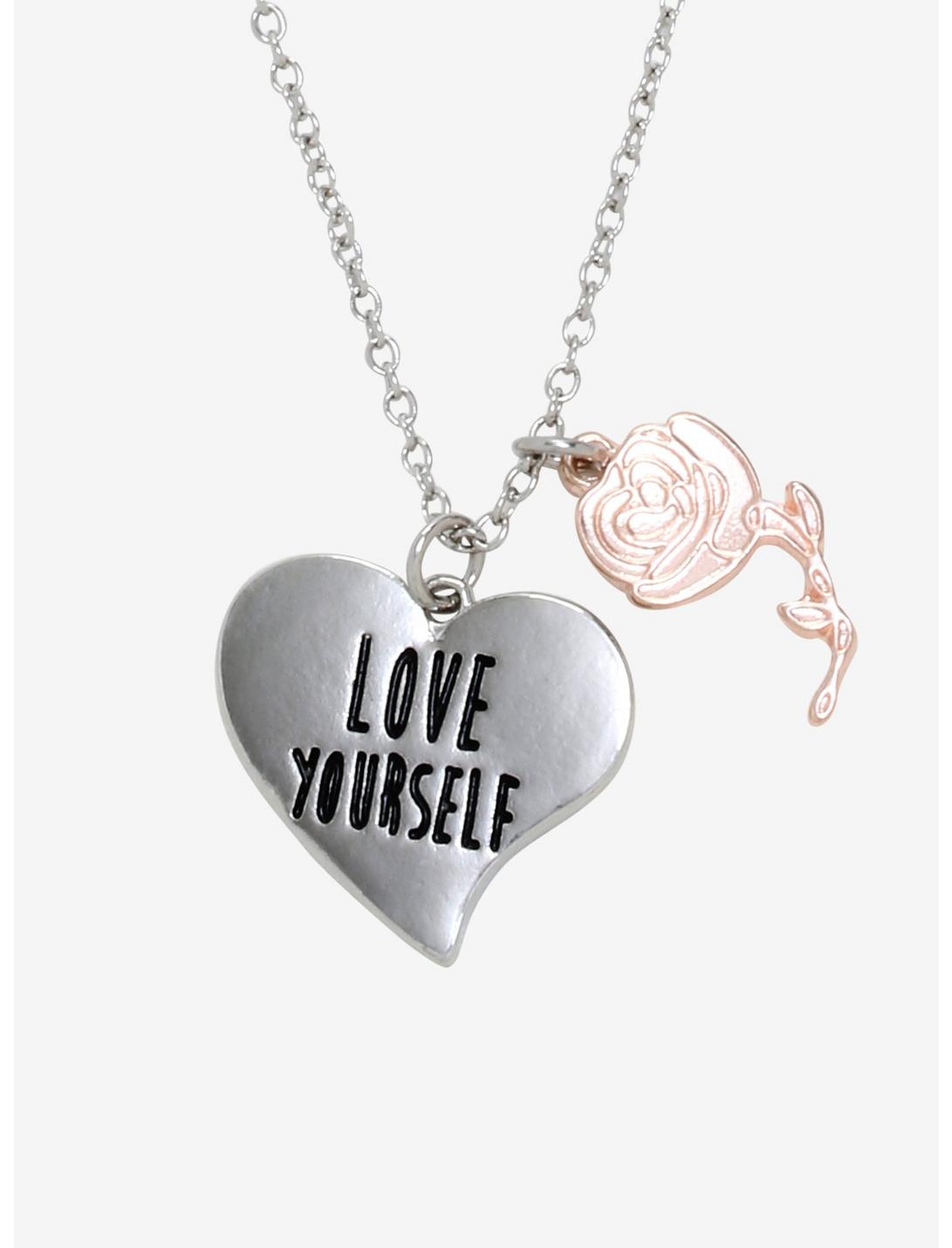I Heart K-Pop Love Yourself Rose Necklace, , hi-res