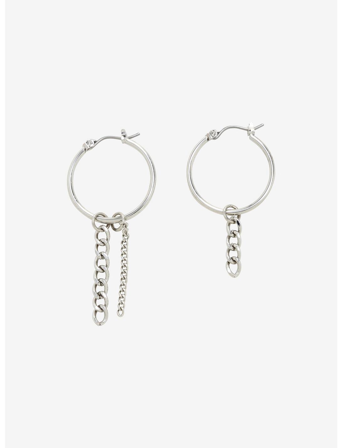 I Love K-Pop Hoops With Chains Earrings, , hi-res