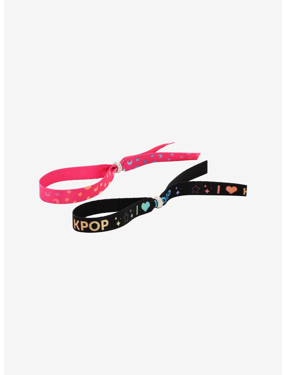 I Love K-Pop Fabric Bracelet Set, , hi-res