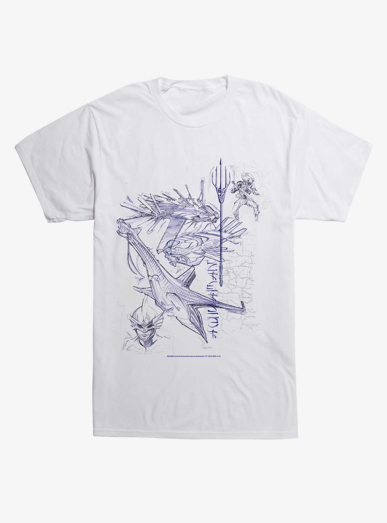 DC Comics Aquaman Icon Sketches T-Shirt, , hi-res