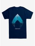 DC Comics Aquaman Icon Sea Background T-Shirt, MIDNIGHT NAVY, hi-res