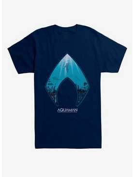 DC Comics Aquaman Icon Sea Background T-Shirt, , hi-res