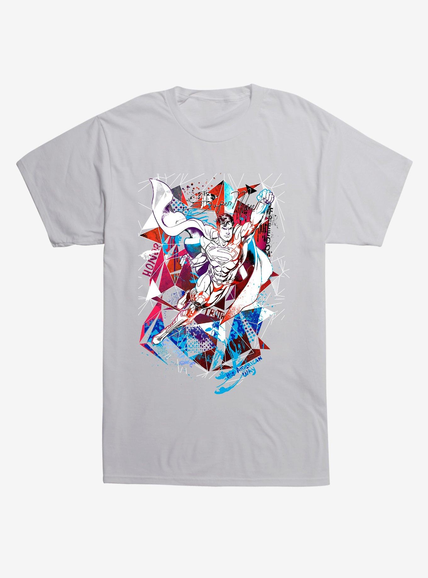 DC Comcis Superman Shape Collage T-Shirt, LIGHT GREY, hi-res