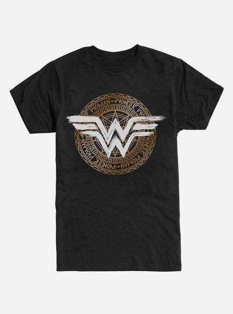 DC Comics Wonderwoman Logo Symbol T-Shirt - BLACK | BoxLunch