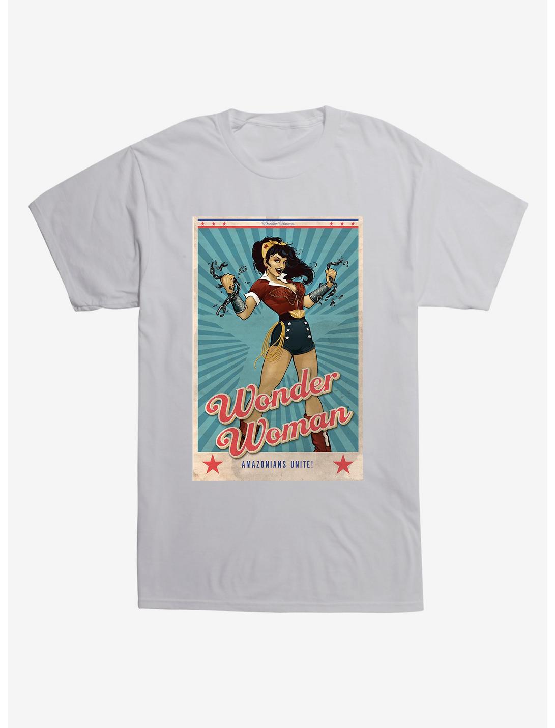 DC Comics Wonderwoman Poster T-Shirt, LIGHT GREY, hi-res