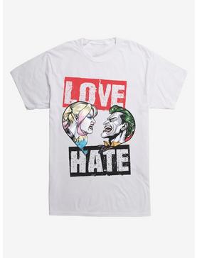 DC Comics Batman Harley Quinn The Joker Love Hate Black T-Shirt, , hi-res
