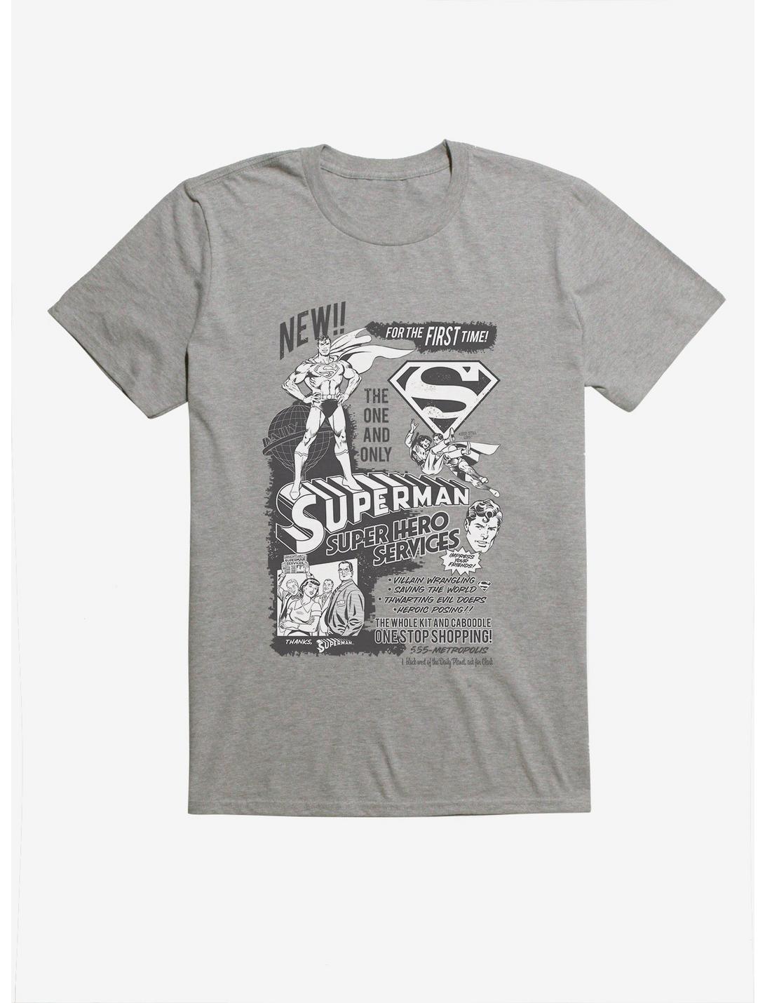 DC Comics Superman Superhero Services T-Shirt, HEATHER GREY, hi-res