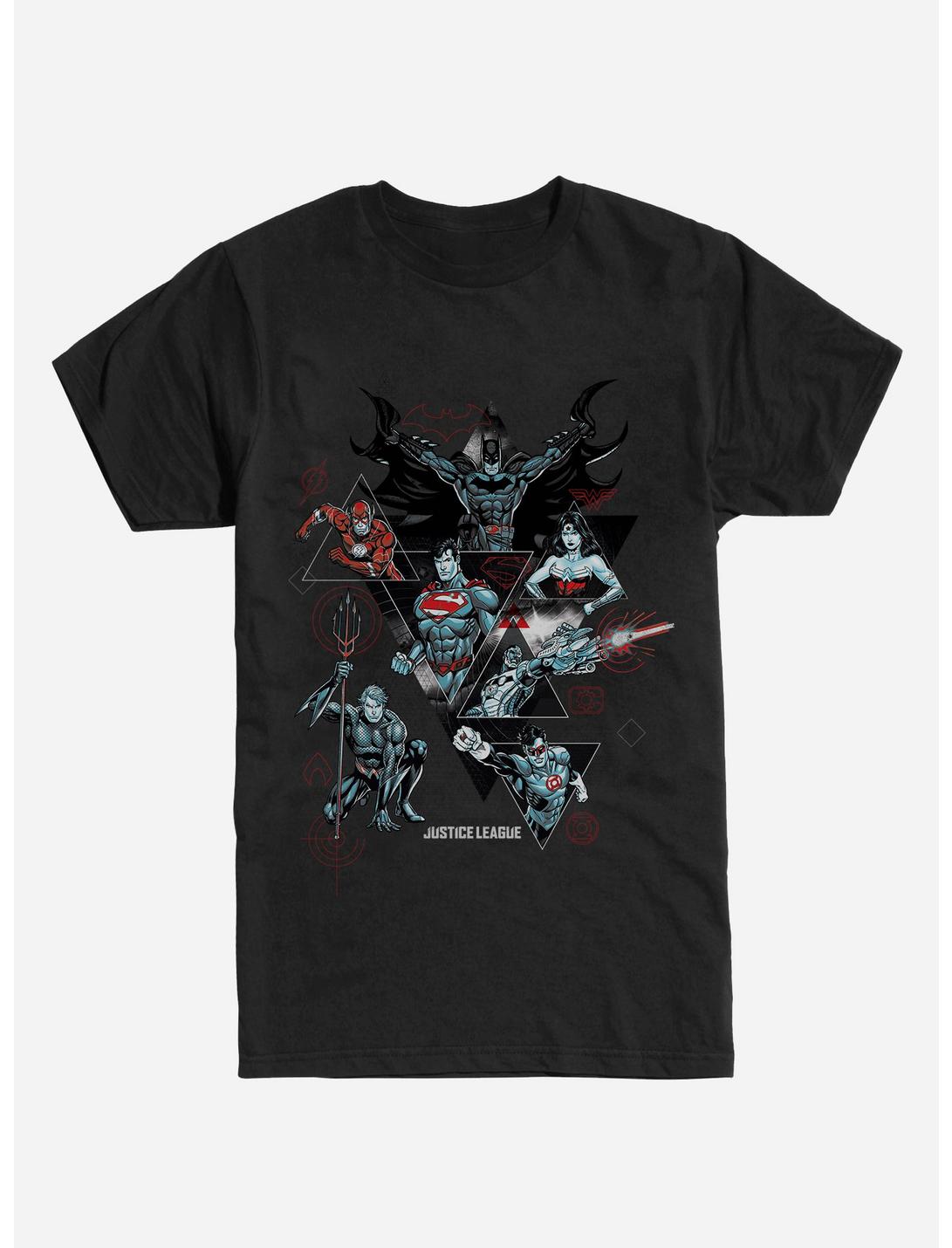 DC Comics Justice League Group Shapes T-Shirt, BLACK, hi-res