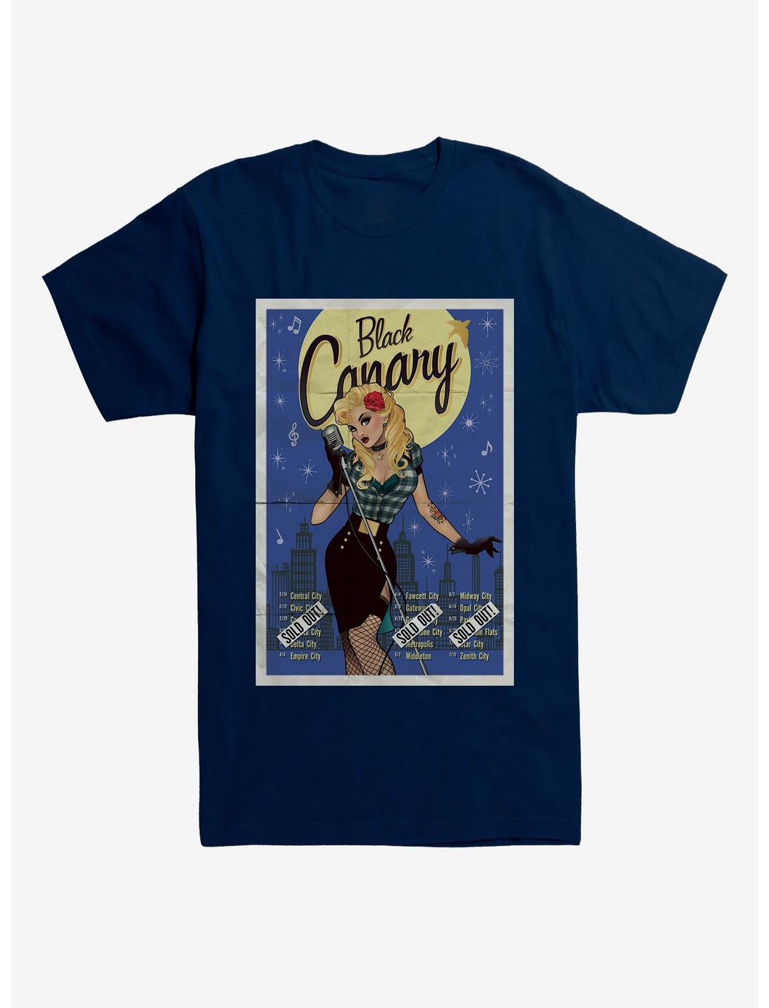 DC Comics Black Canary Poster T-Shirt, MIDNIGHT NAVY, hi-res