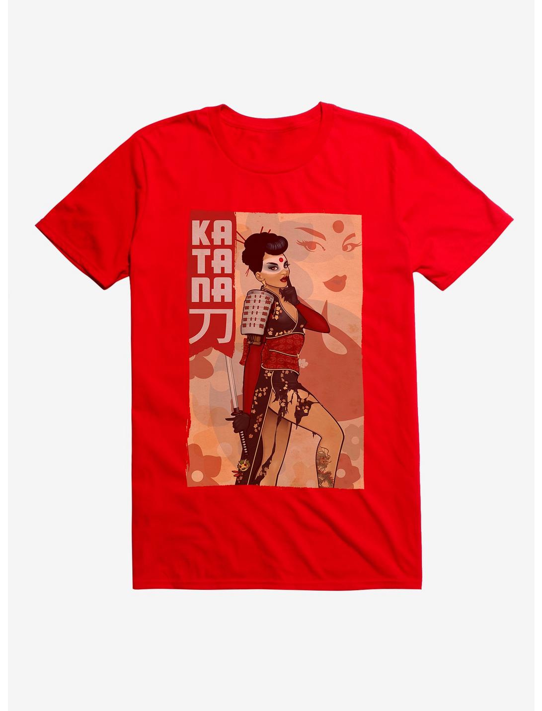DC Comics Katana Poster T-Shirt, RED, hi-res