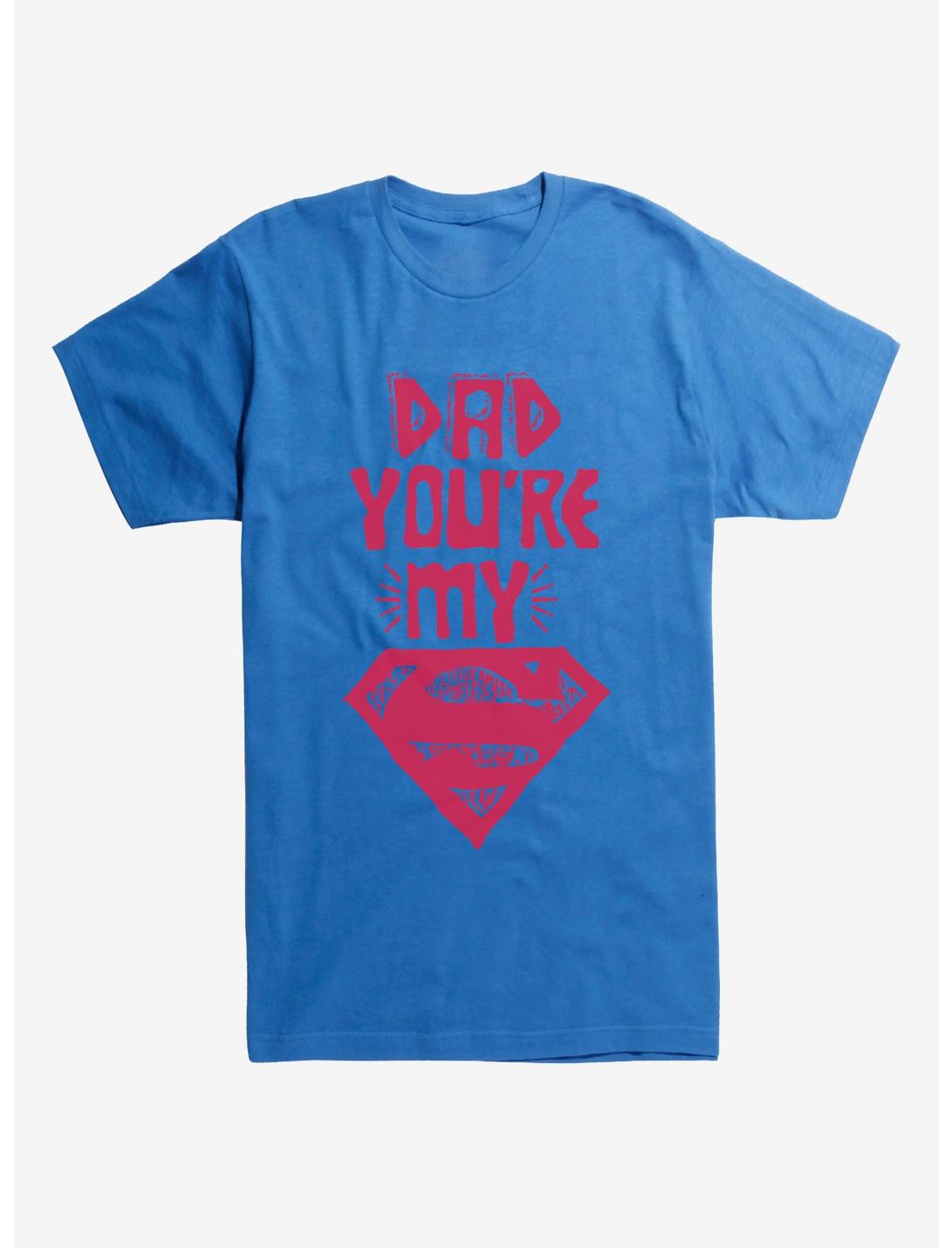 DC Comics Superman Dad Is My Hero T-Shirt, ROYAL, hi-res