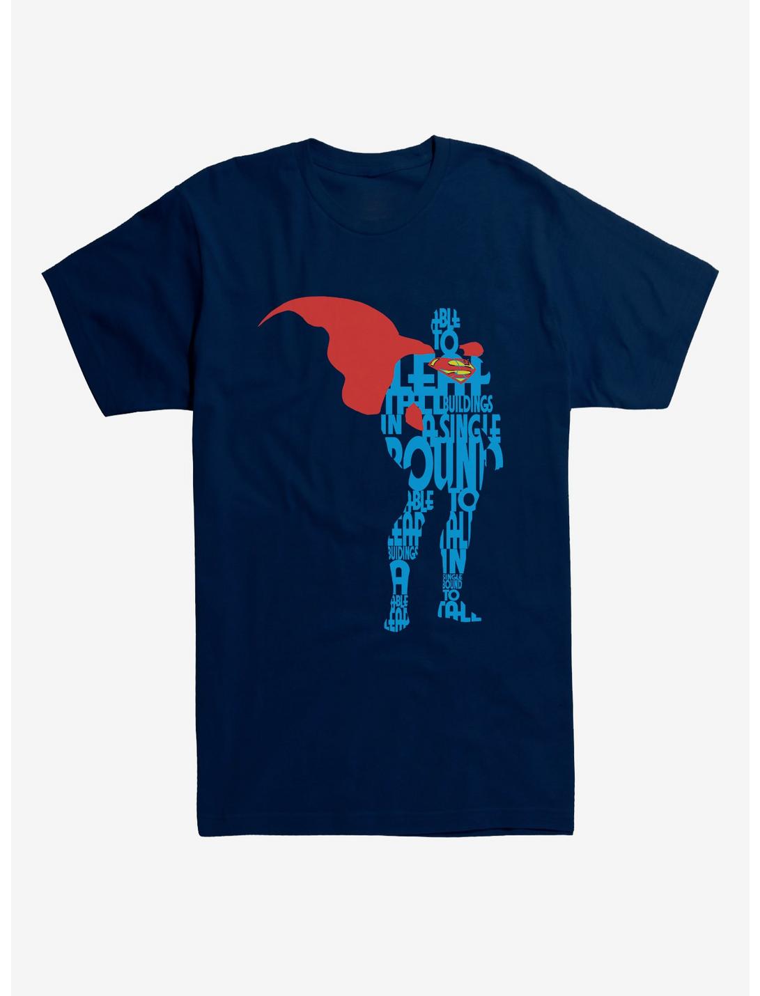 DC Comics Superman Comic Script Silhouette T-Shirt, MIDNIGHT NAVY, hi-res