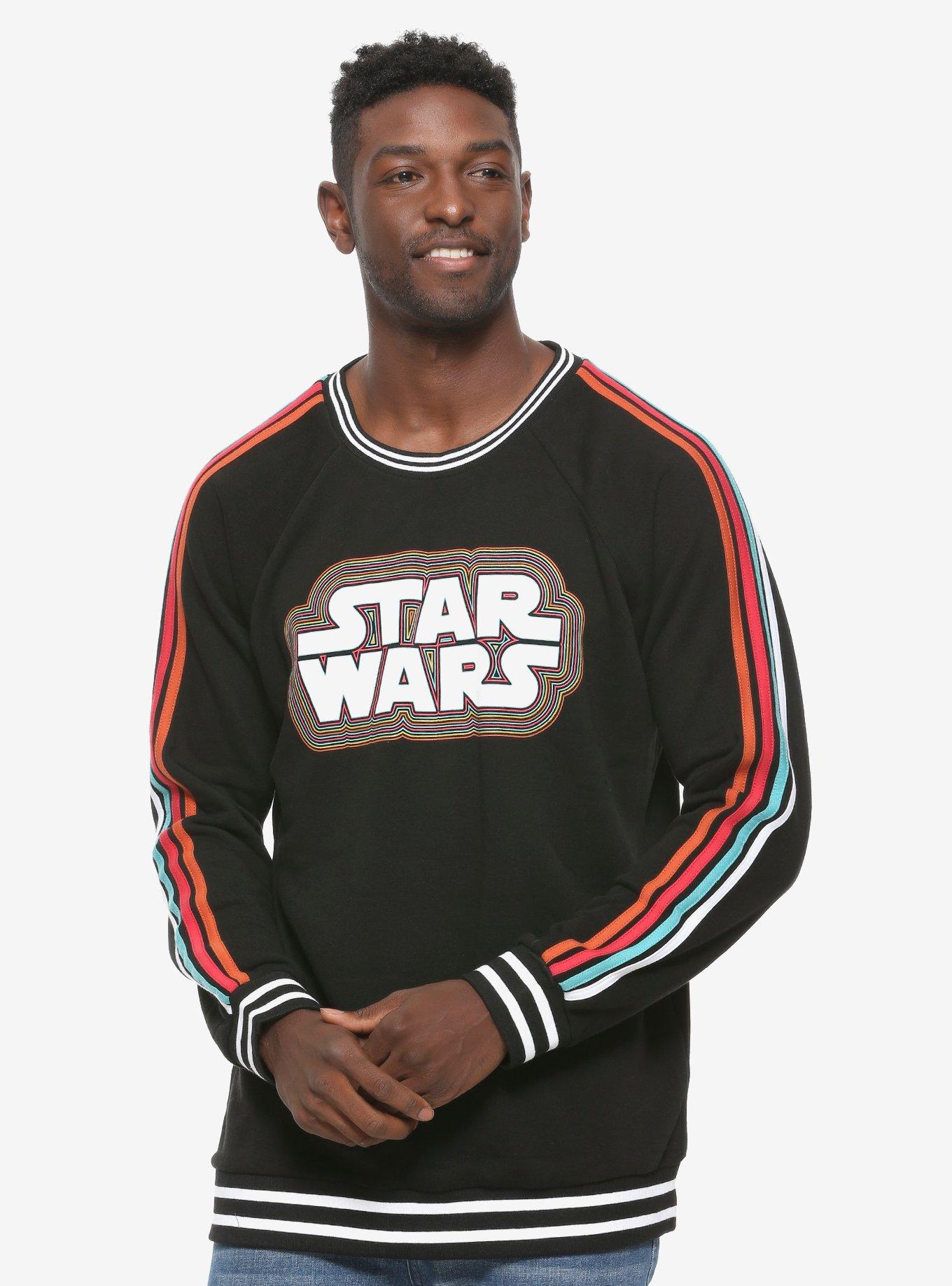 Our Universe Star Wars '70s Striped Logo Taped Crewneck, , hi-res