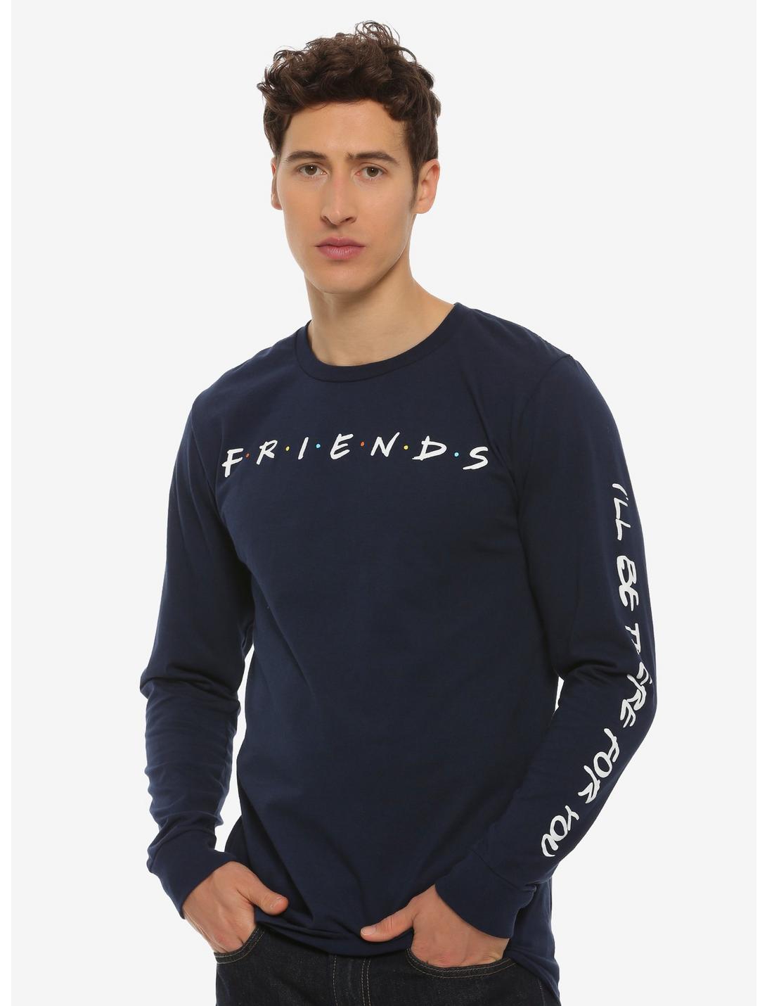Friends Lyrics Long Sleeve T-Shirt - BoxLunch Exclusive, BLUE, hi-res
