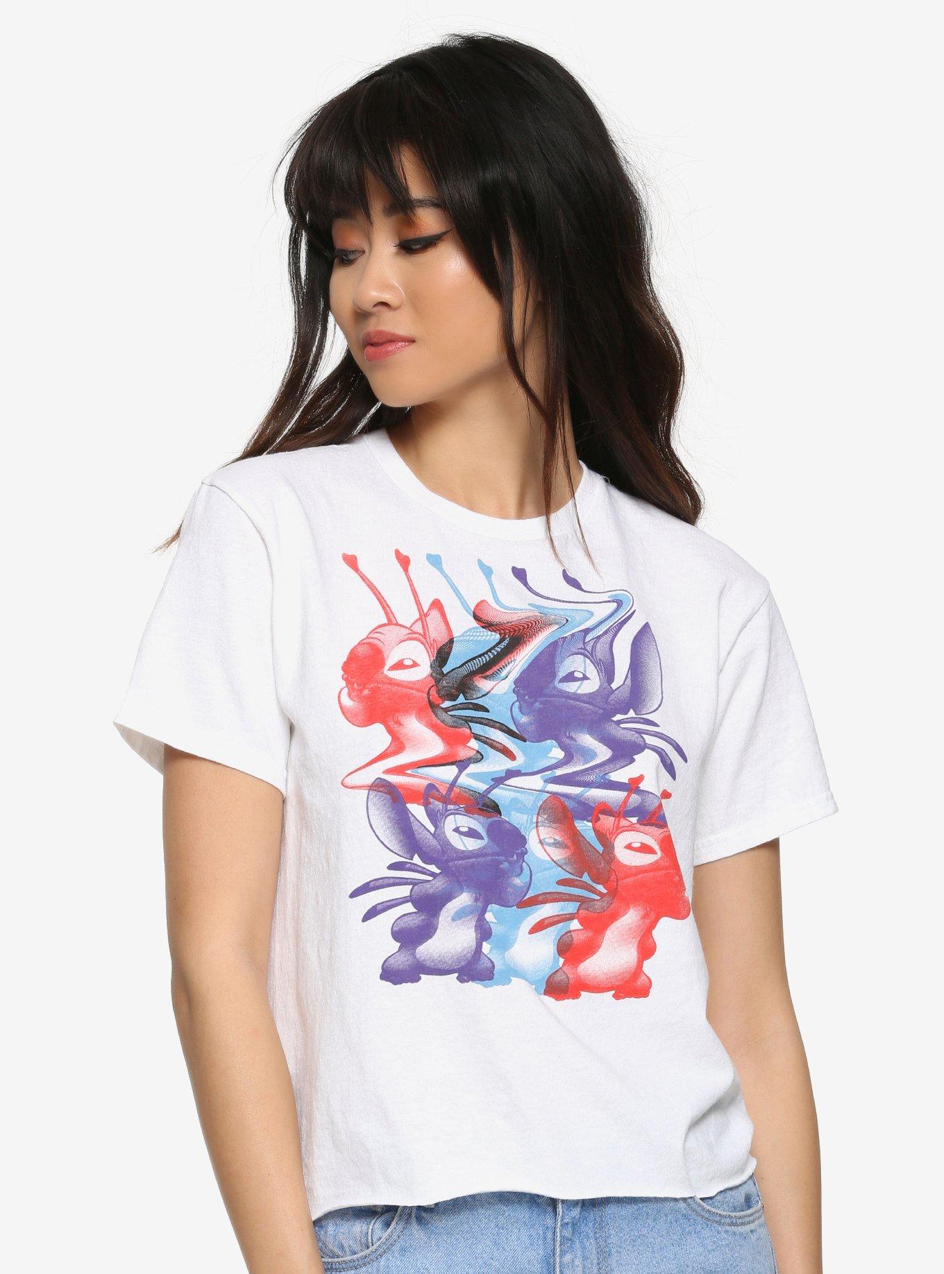 Disney Lilo & Stitch Wavy Alien Girls Crop T-Shirt, MULTI, hi-res