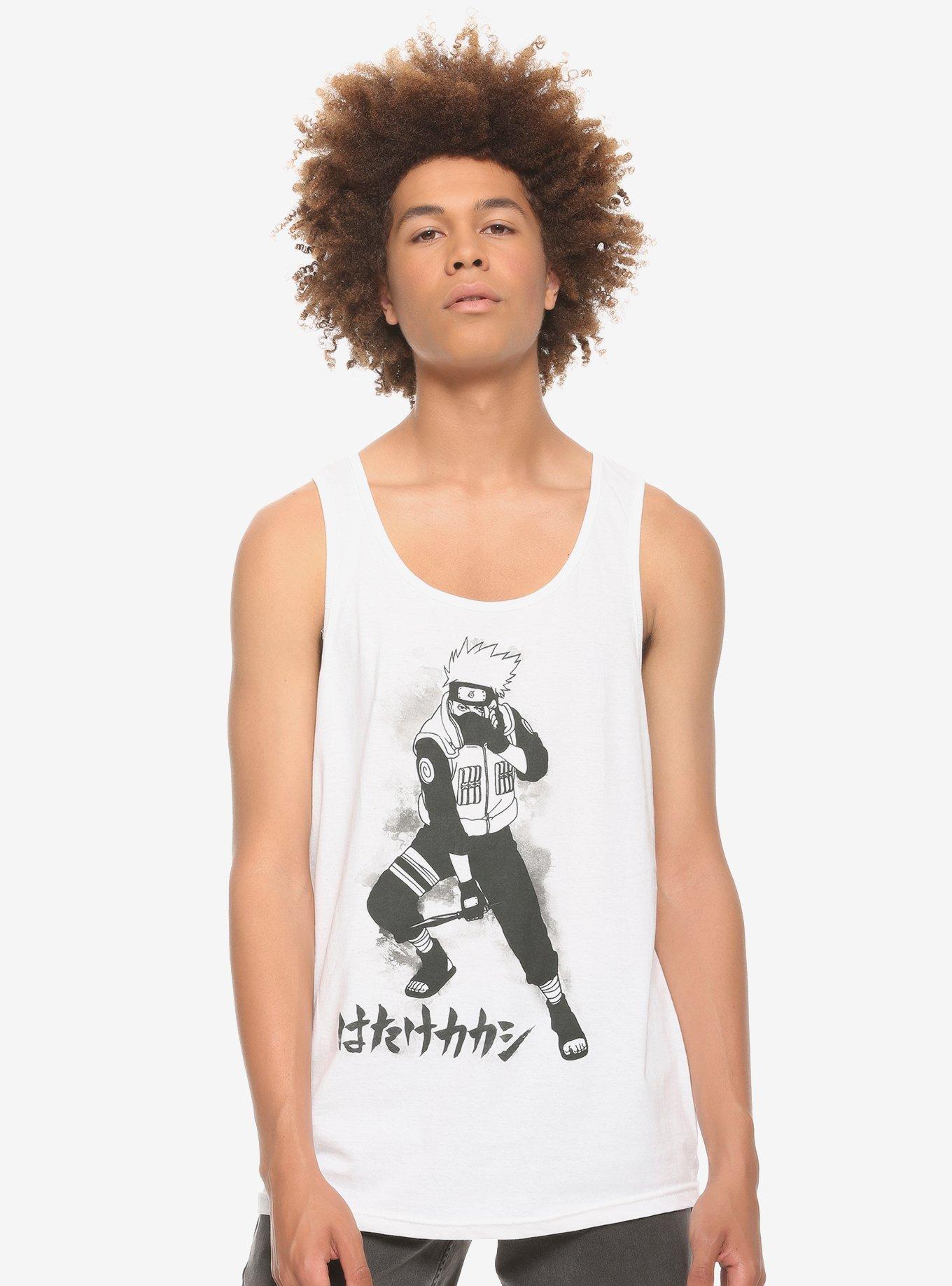 Naruto Shippuden Kakashi Black & White Tank Top, BLACK, hi-res