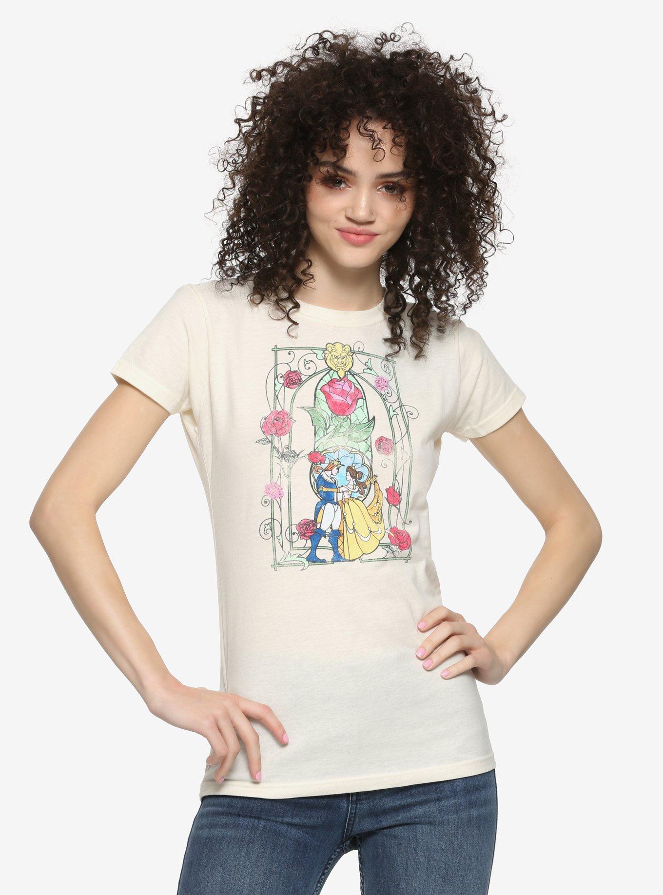 Disney Beauty And The Beast Stained Glass Girls T-Shirt, MULTI, hi-res