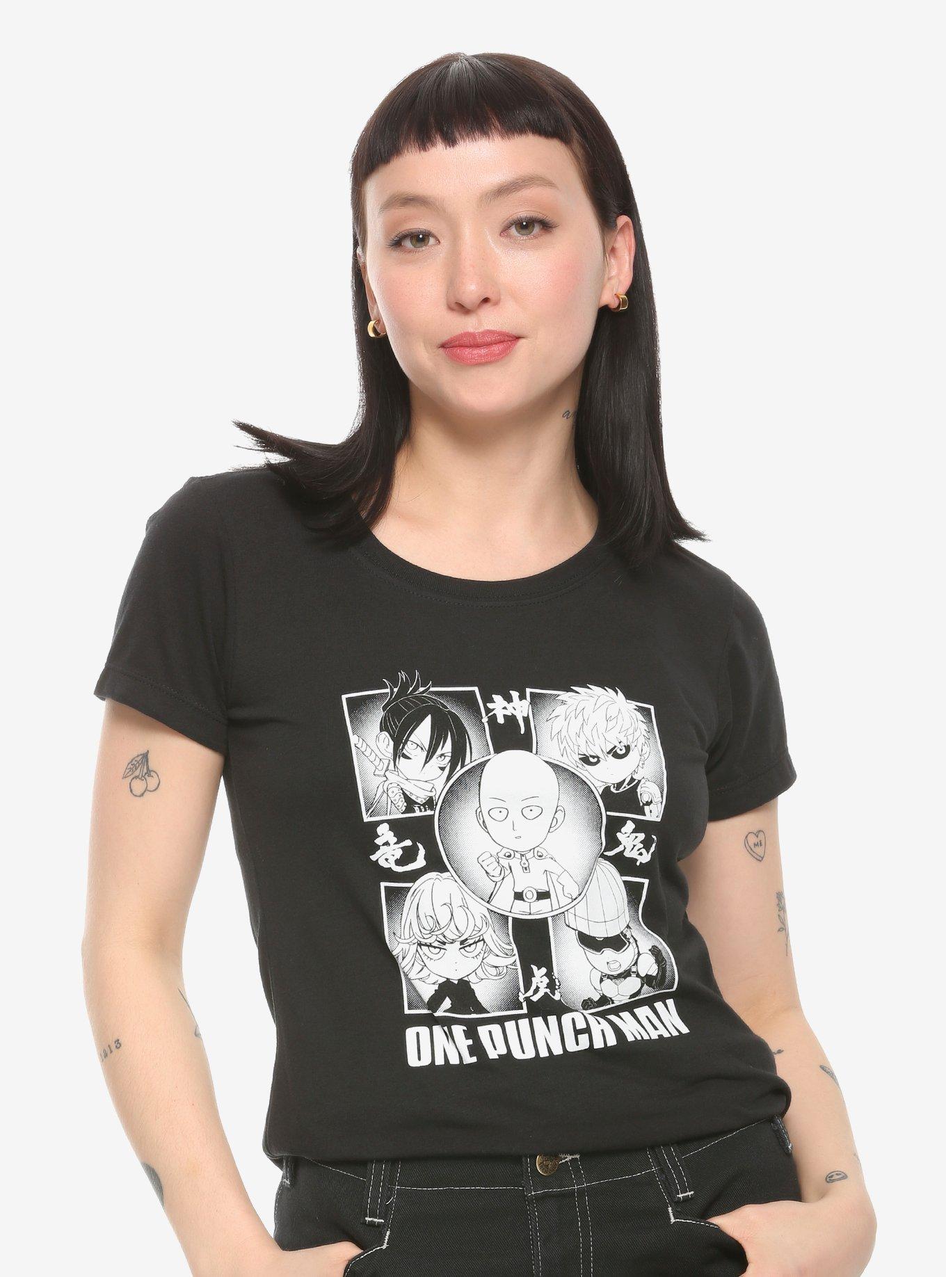One Punch Man Chibi Characters Girls T-Shirt, WHITE, hi-res