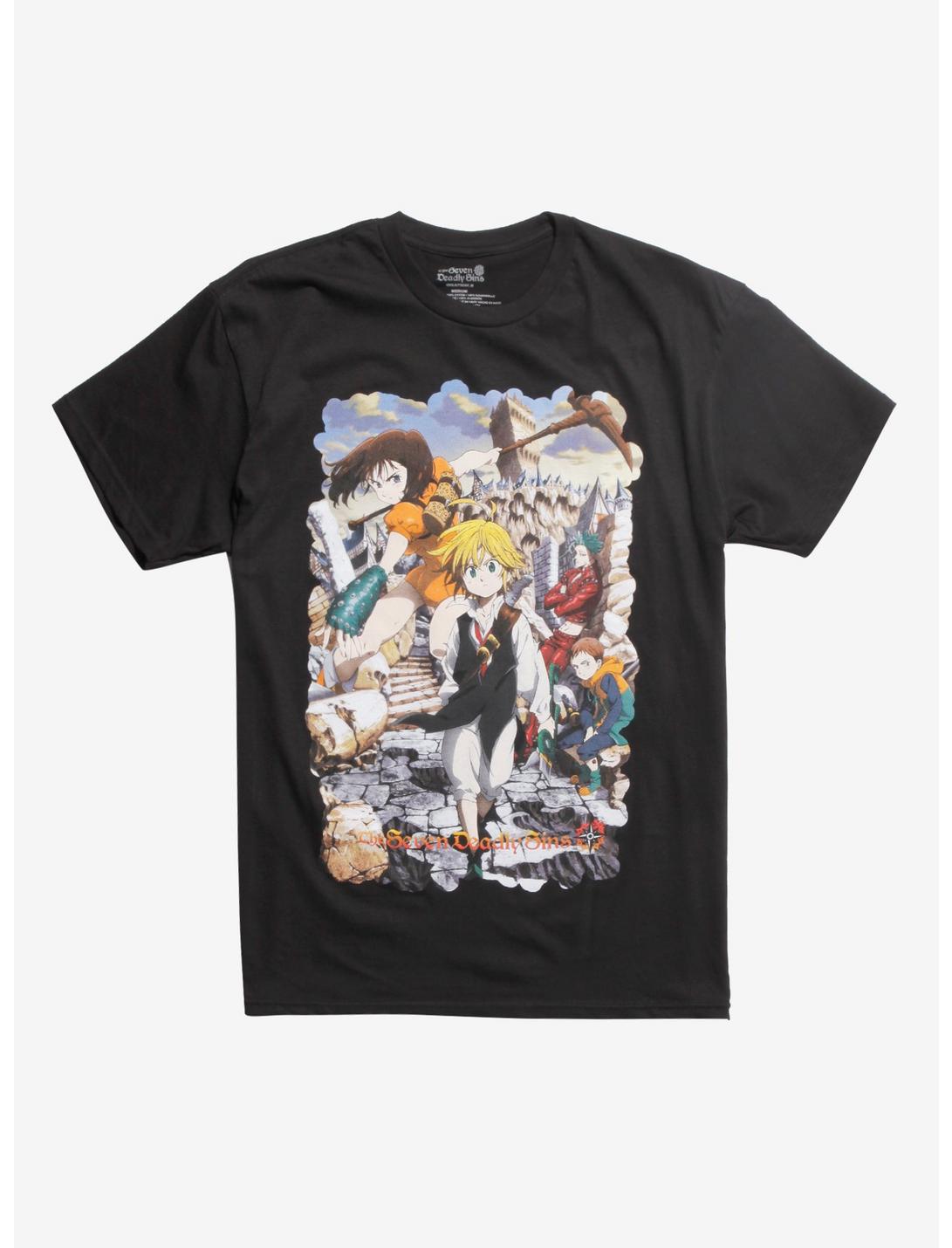 The Seven Deadly Sins Group Ruins T-Shirt, MULTI, hi-res