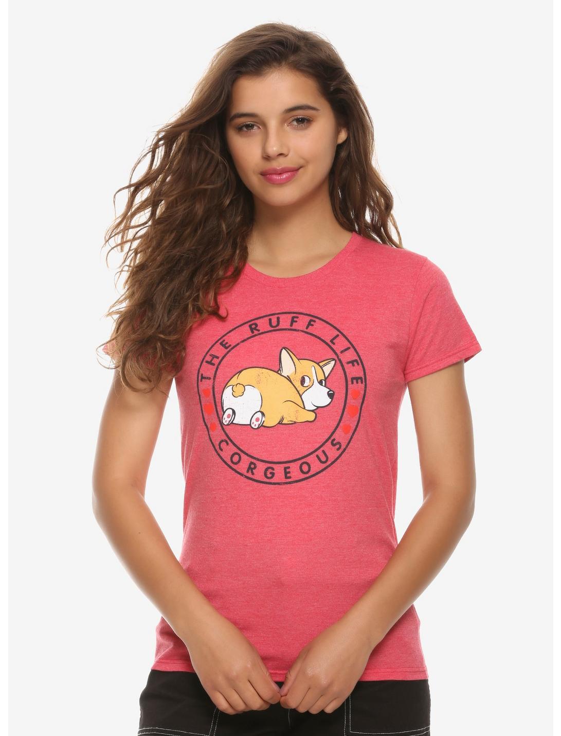 The Ruff Life Corgeous Girls T-Shirt, RED, hi-res
