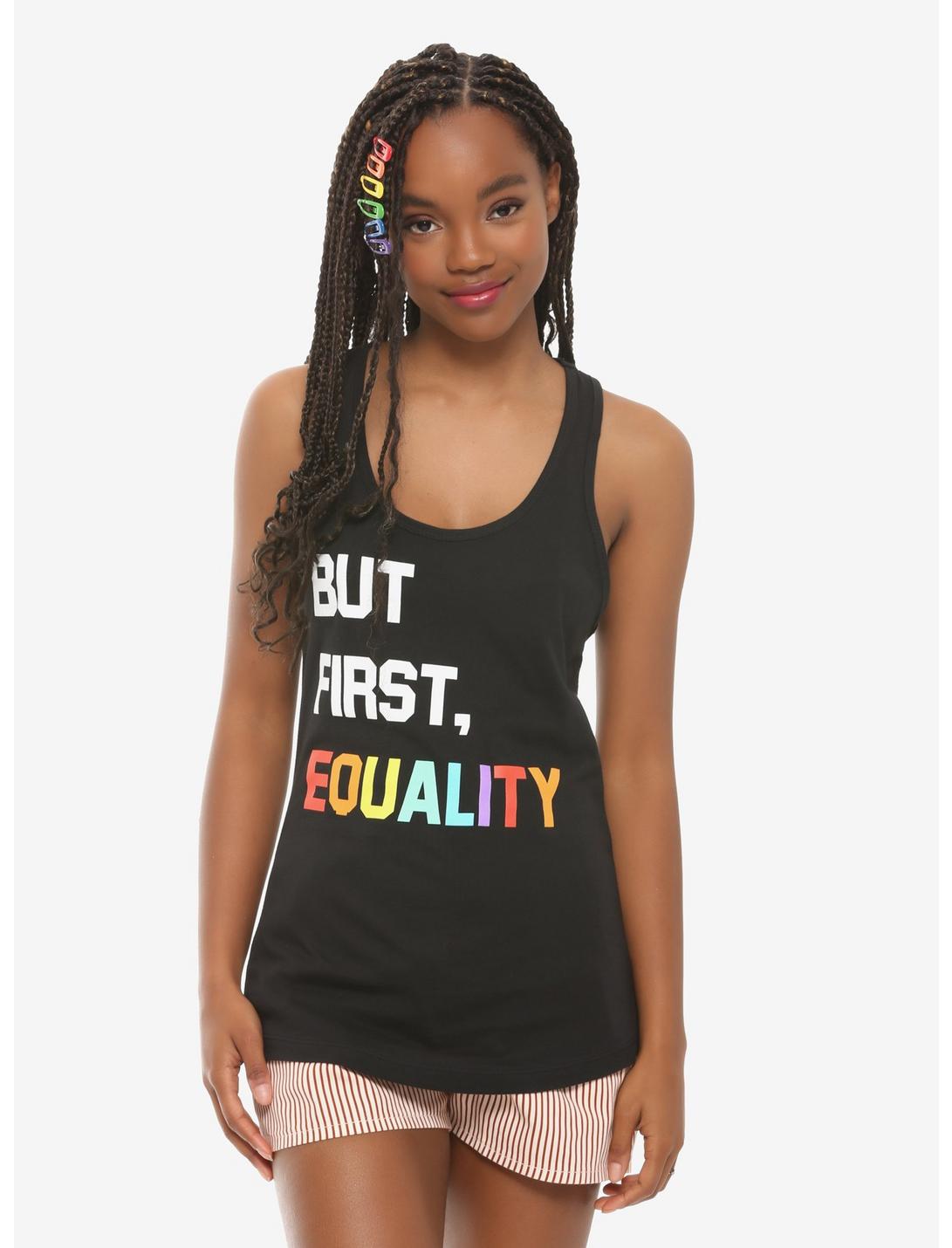 But First Equality Girls Tank Top, BLACK, hi-res