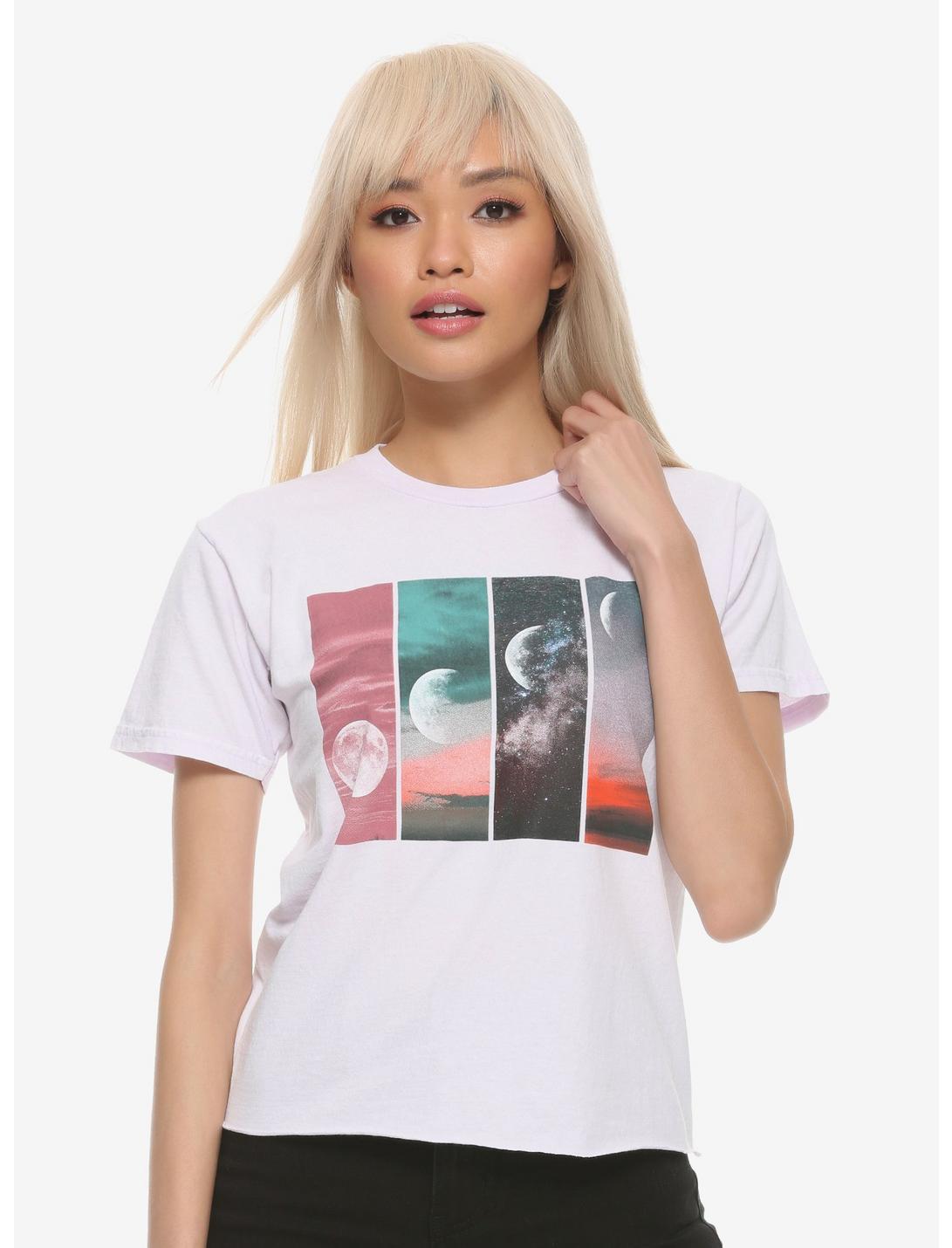 Moon Phase Girls Crop T-Shirt, LAVENDER, hi-res