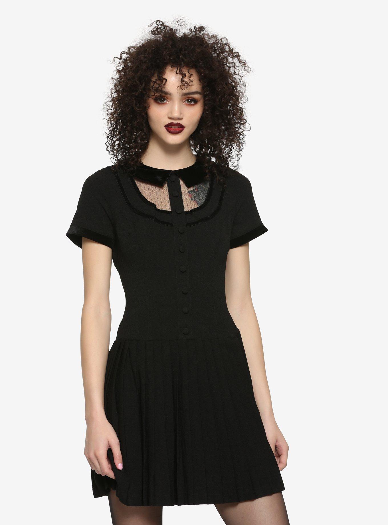 Hell Bunny Stephanie Collared Dress, BLACK, hi-res