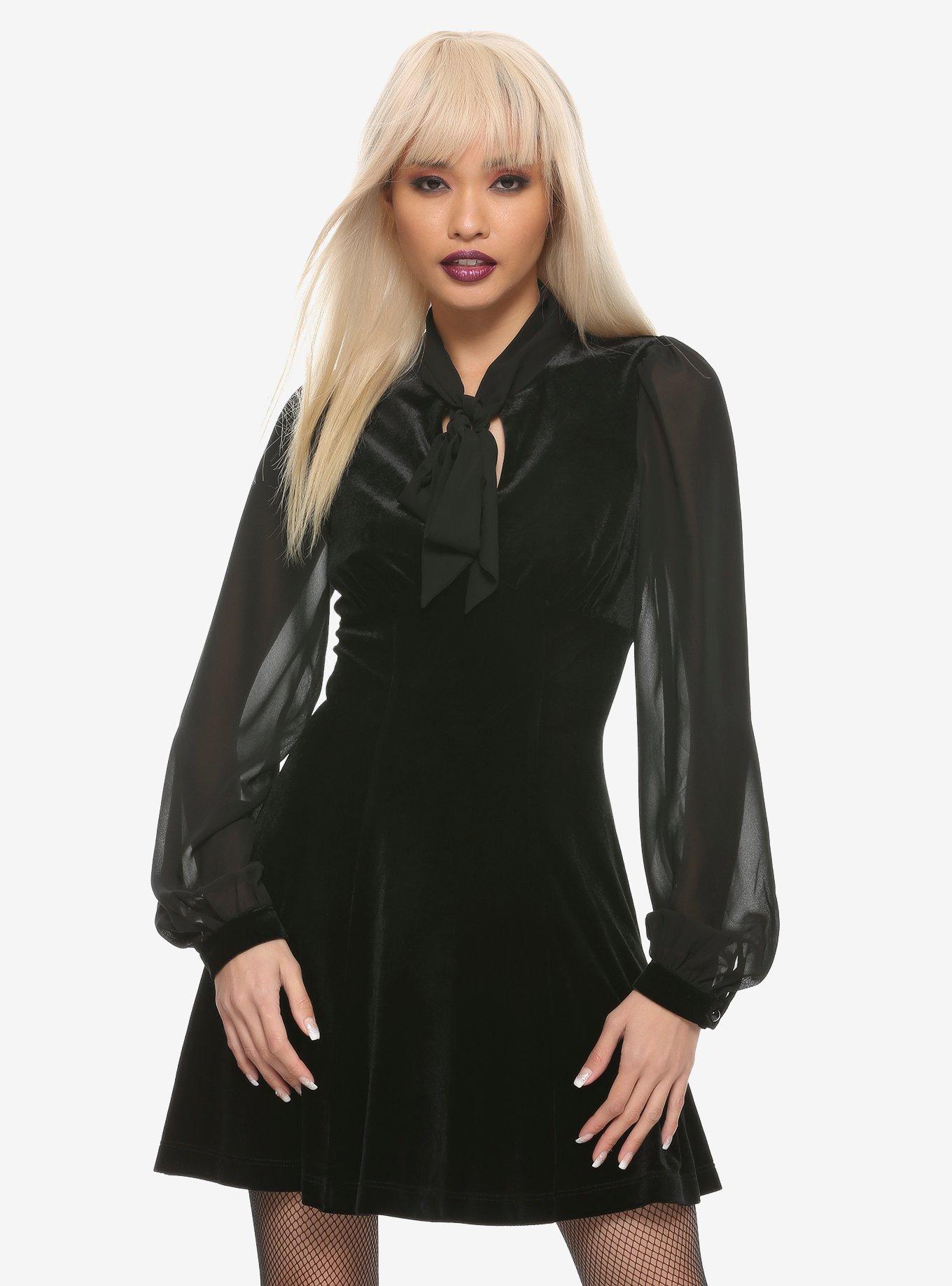 Hell Bunny Estelle Black Dress, BLACK, hi-res