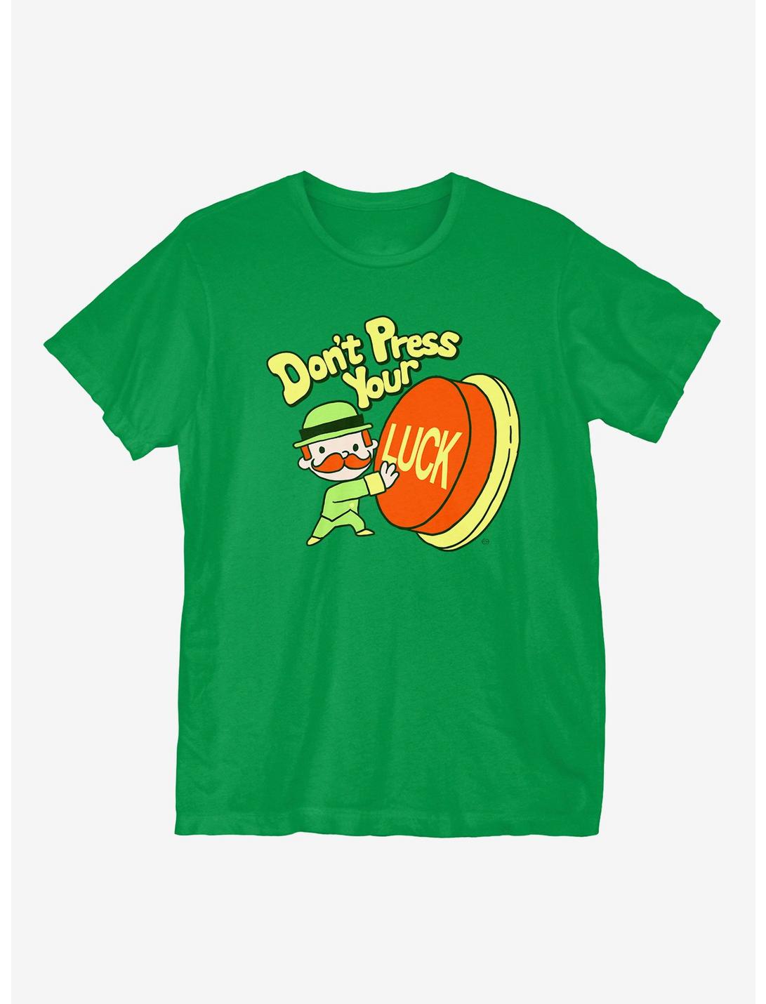 St. Patrick's Day Don't Press Your Luck T-Shirt, KELLY GREEN, hi-res