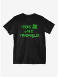 St. Patrick's Day Shamrock My World T-Shirt, BLACK, hi-res
